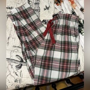 Plaid Pajama Pants with Red Accents